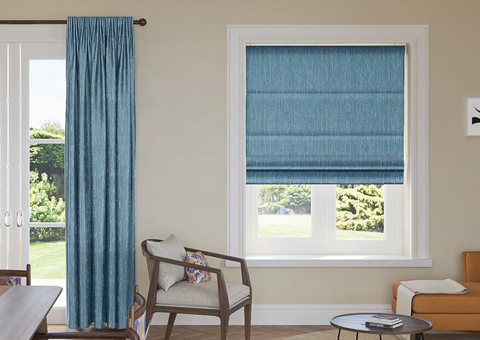 Cascade, Vivid Blue - Roman Blind - Image 3
